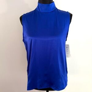 Women’s Royal Blue 100% Silk Top Sleeveless